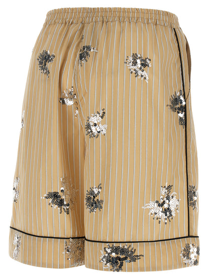 LE TWINS Beige Cotton Bermuda Shorts