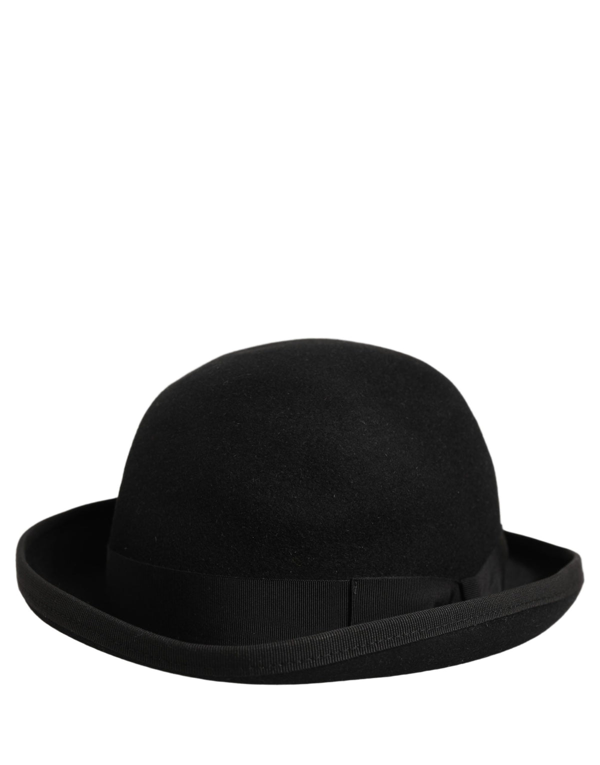 Dolce & Gabbana Fedora Ribbon Felt Polyester & Rabbit Fur Bowler Hat - Black