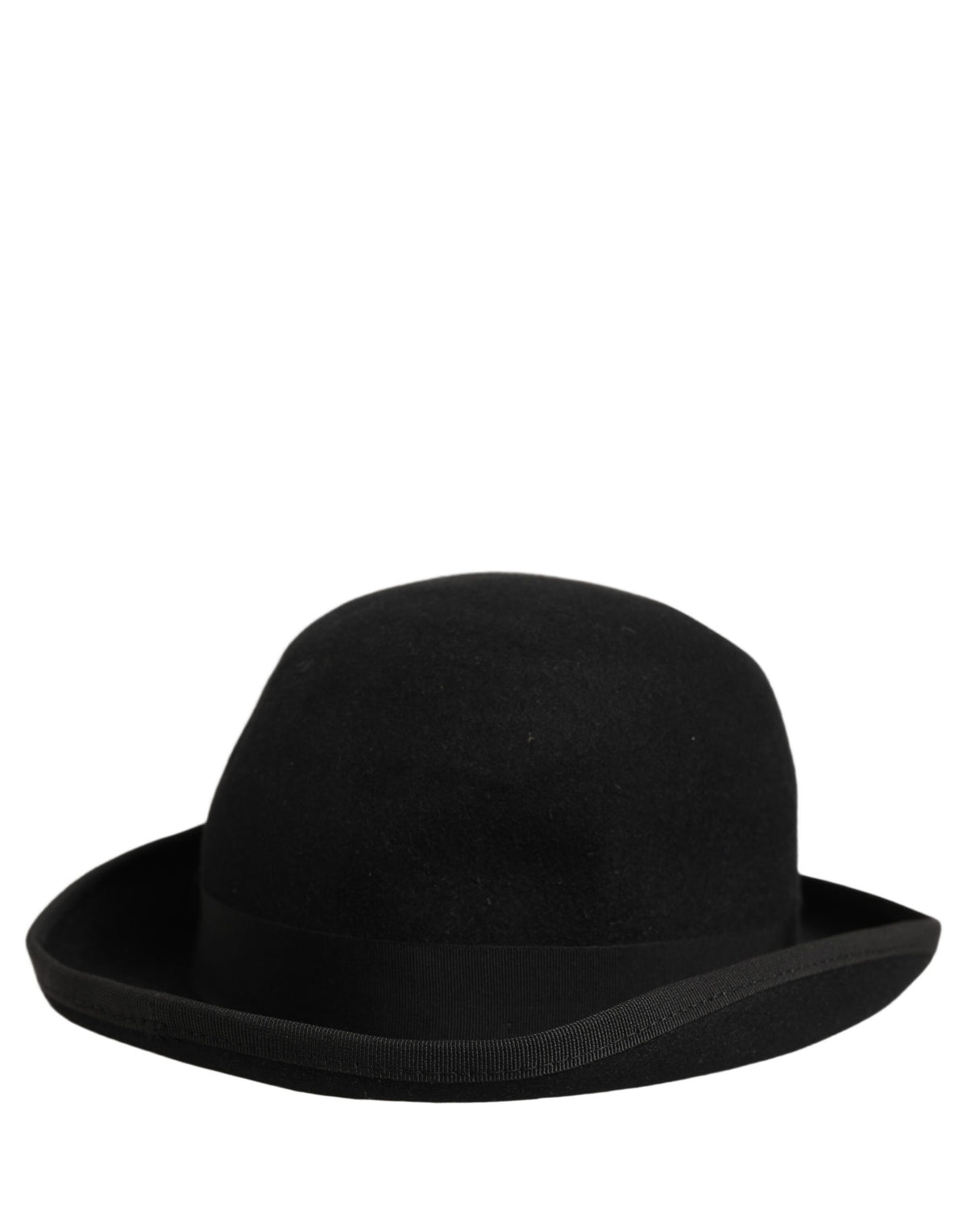 Dolce & Gabbana Fedora Ribbon Felt Polyester & Rabbit Fur Bowler Hat - Black