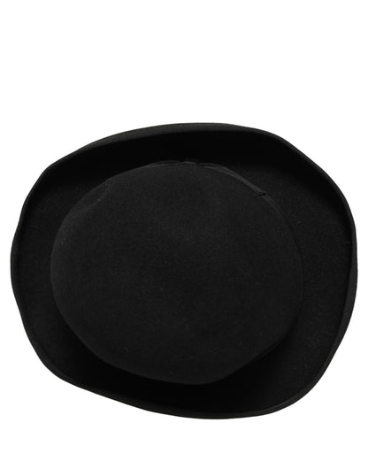 Dolce & Gabbana Fedora Ribbon Felt Polyester & Rabbit Fur Bowler Hat - Black