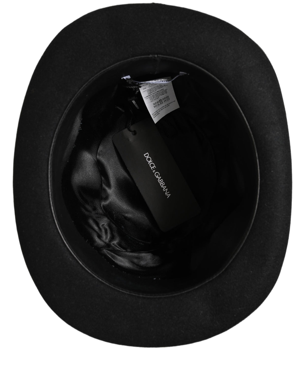 Dolce & Gabbana Fedora Ribbon Felt Polyester & Rabbit Fur Bowler Hat - Black