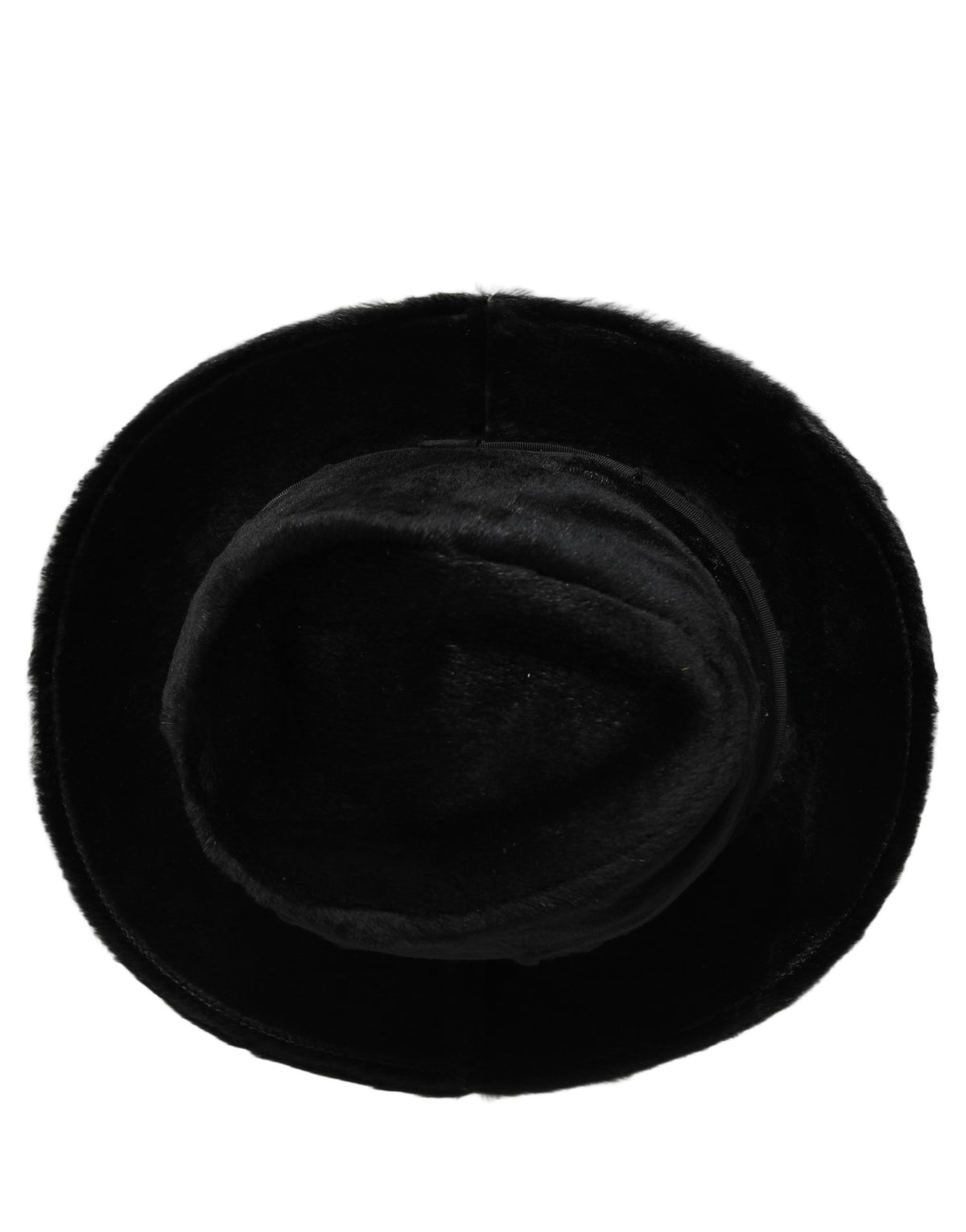 Dolce & Gabbana Fedora Leather Rabbit Fur & Silk - Black
