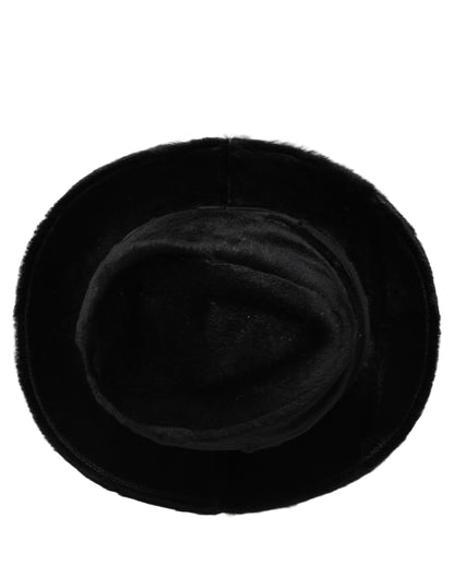 Dolce & Gabbana Fedora Leather Rabbit Fur & Silk - Black