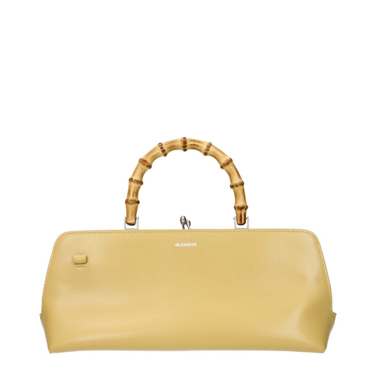 Crossbody Handbag by Jil Sander for women in leather yellow features an multi-faceted design with a secure , ample , and versatile crossbody-strap & adjustable-strap for a multi-faceted finish.