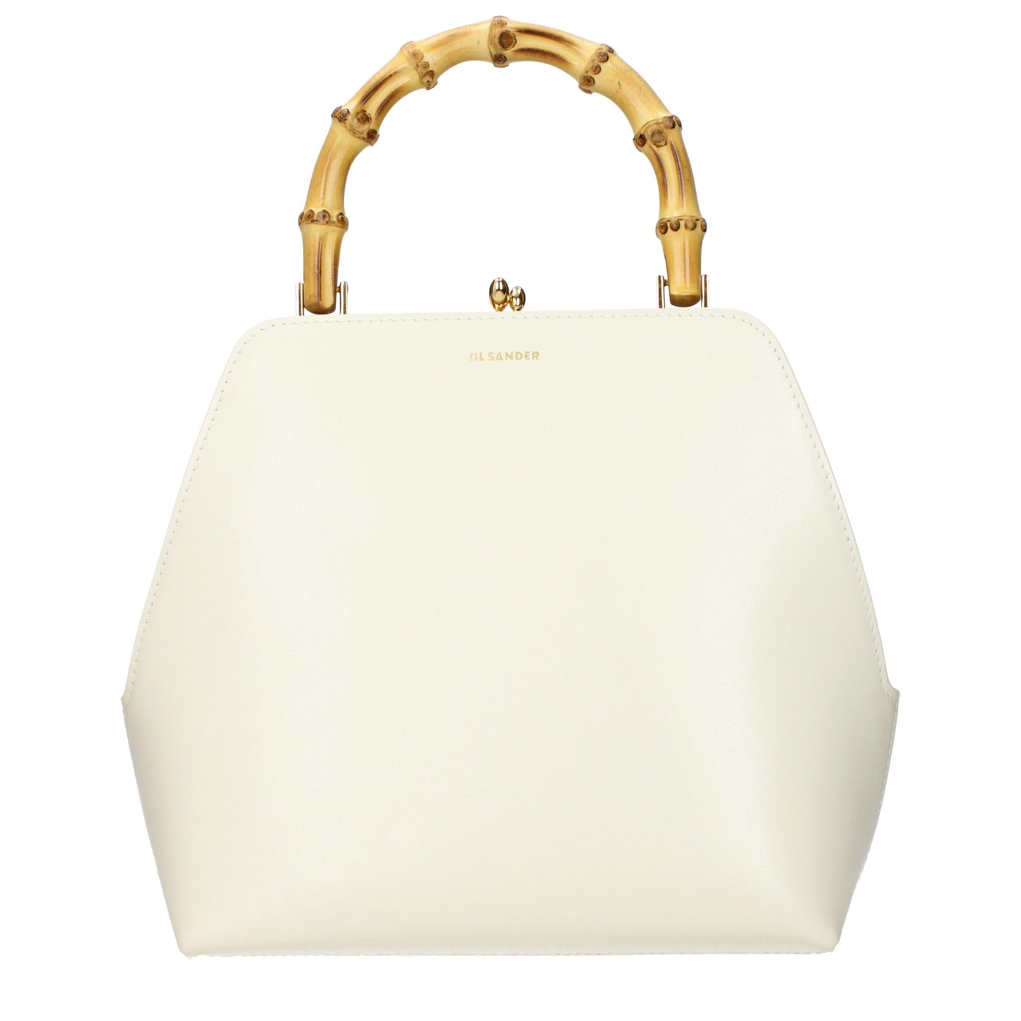 This Handbag by Jil Sander for women in leather and beige presents a sculptural silhouette featuring a secure , ample , and versatile for a sculptural finish.