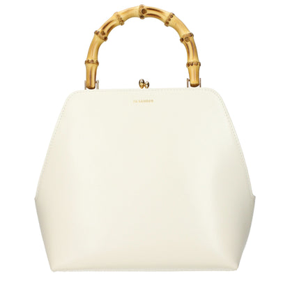 This Handbag by Jil Sander for women in leather and beige presents a sculptural silhouette featuring a secure , ample , and versatile for a sculptural finish.