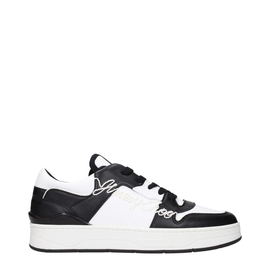 Sneakers by Jimmy Choo for men in leather black features an timeless silhouette from the Men's Fashion Leather Sneakers collection, showcasing a signature fashion style with an timeless finish.