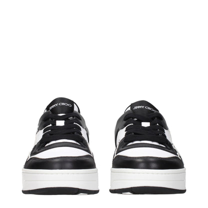 Sneakers by Jimmy Choo for women in leather black features a chic design, perfectly showcasing the chic low-top style of this Women's Low Top Leather Sneakers.