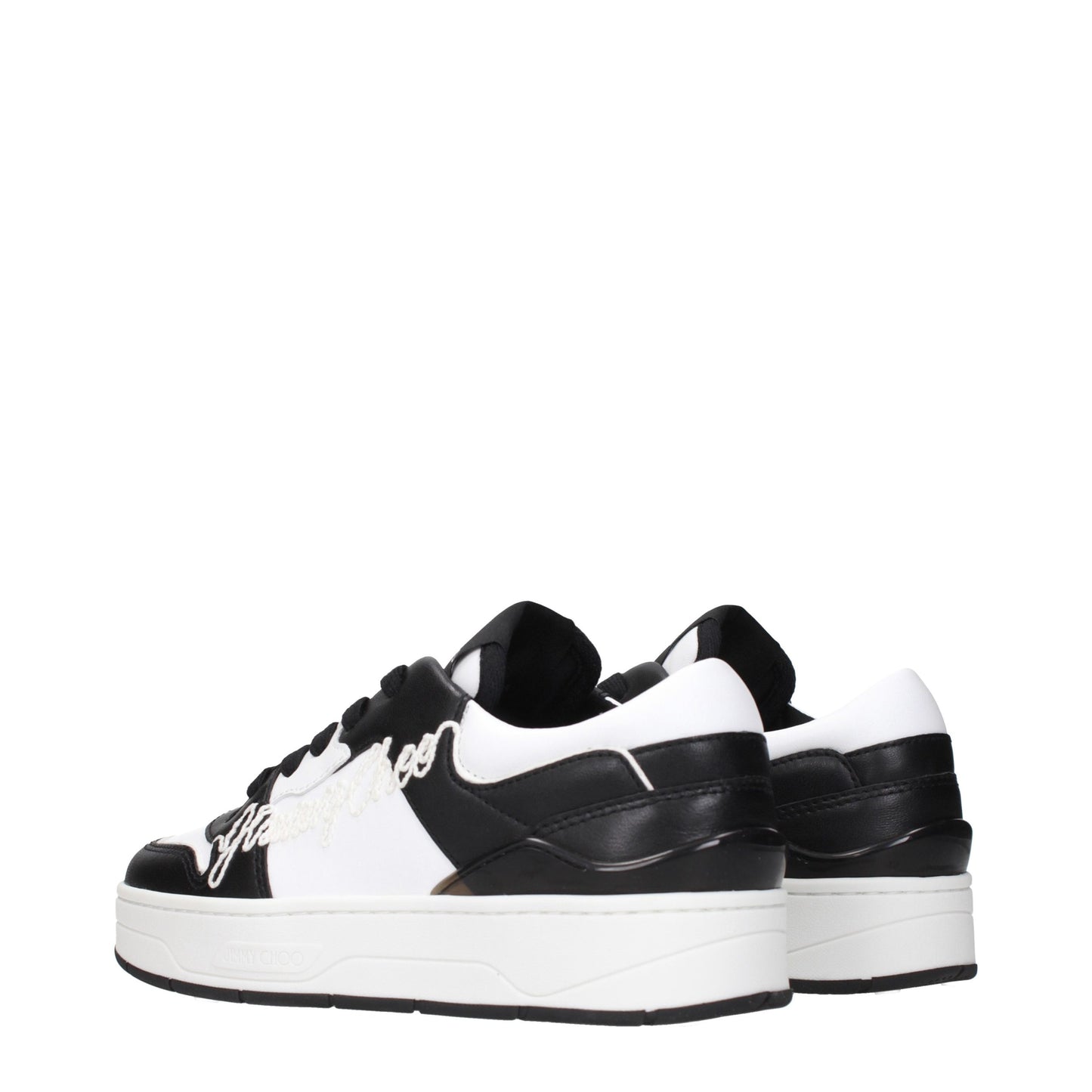 Sneakers by Jimmy Choo for women in leather black features an versatile design from the Women's Low Top Leather Sneakers collection, highlighting a versatile low-top style for a premium, high-fashion look.