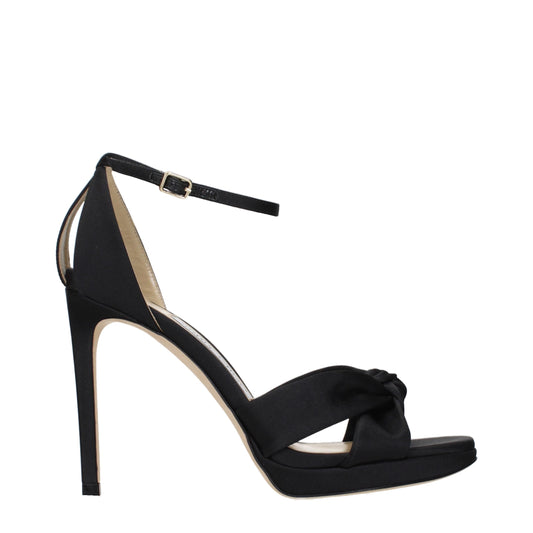 Jimmy Choo Women's Satin Platform Sandals - Black