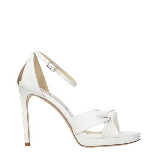 Platform Sandals by Jimmy Choo for women in leather white features an statuesque Women's Leather Platform Sandals silhouette with a refined platform and elegant .
