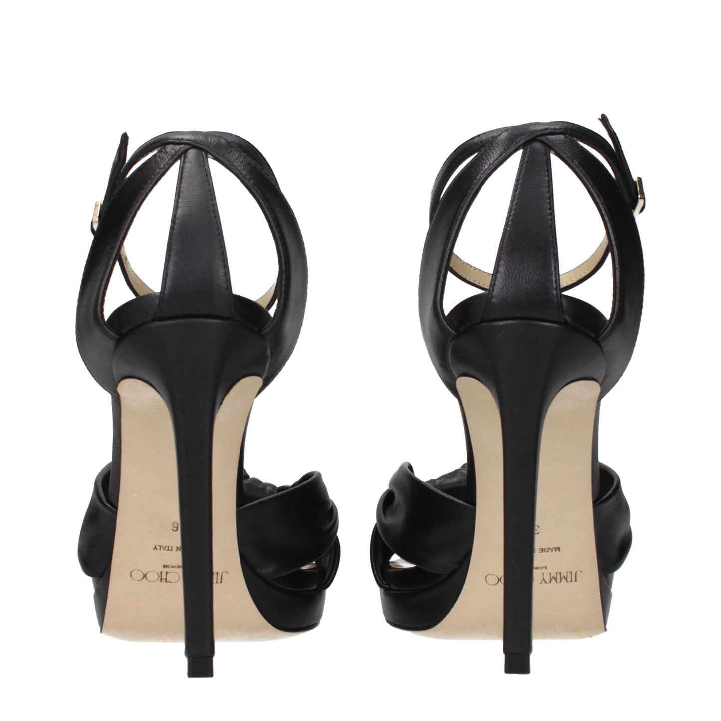 Jimmy Choo Women's Leather Platform Sandals - Black