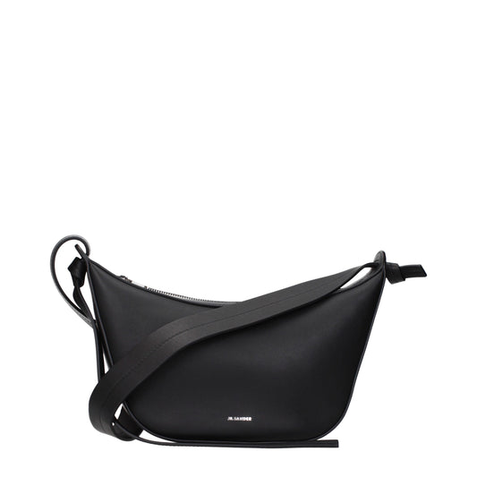 Shoulder Bag by Jil Sander for women in leather black features a effortless chic silhouette with a secure , ample , and versatile shoulder-strap for a effortless chic finish.