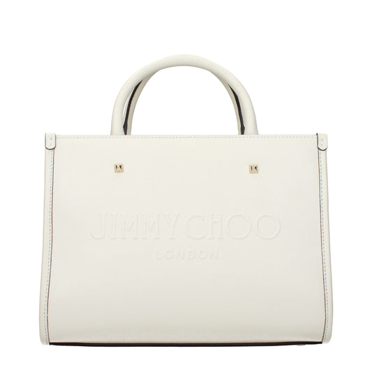 This Handbag by Jimmy Choo for women in leather and white presents a sculptural silhouette featuring a secure , ample , and versatile handle for a sculptural finish.