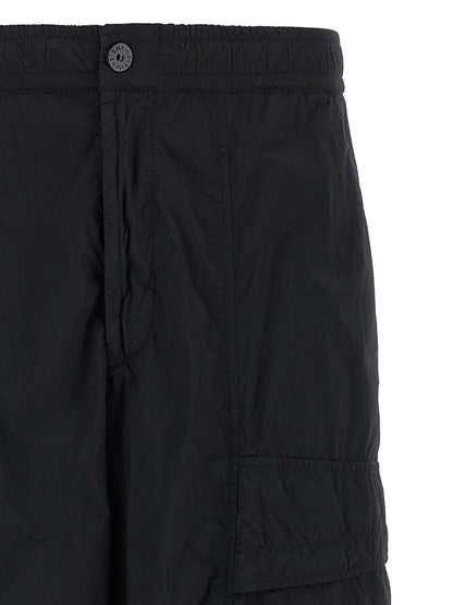Stone Island Black Polyamide Cargo Pants