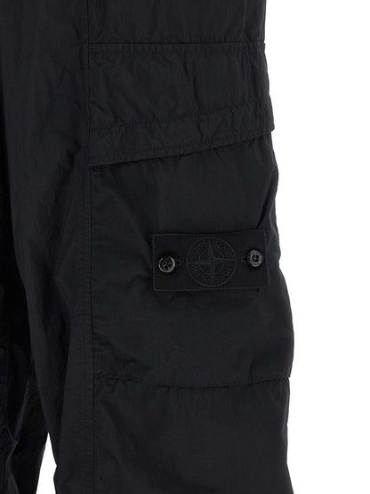 Stone Island Black Polyamide Cargo Pants