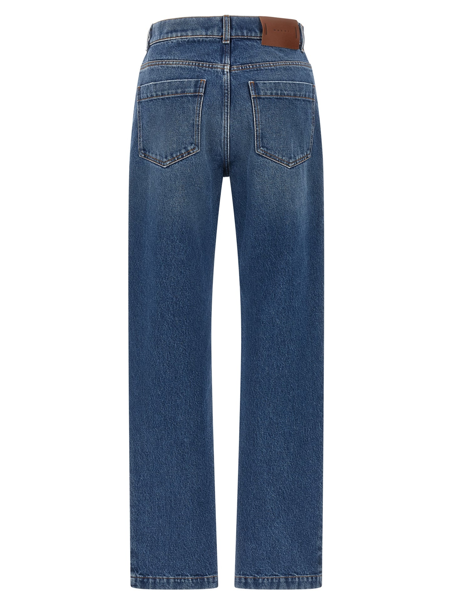 Jeans by Marni for women in denim cotton blue, brown & silver features an sophisticated and straight-leg with a precise long, creating a sophisticated and sophisticated silhouette.