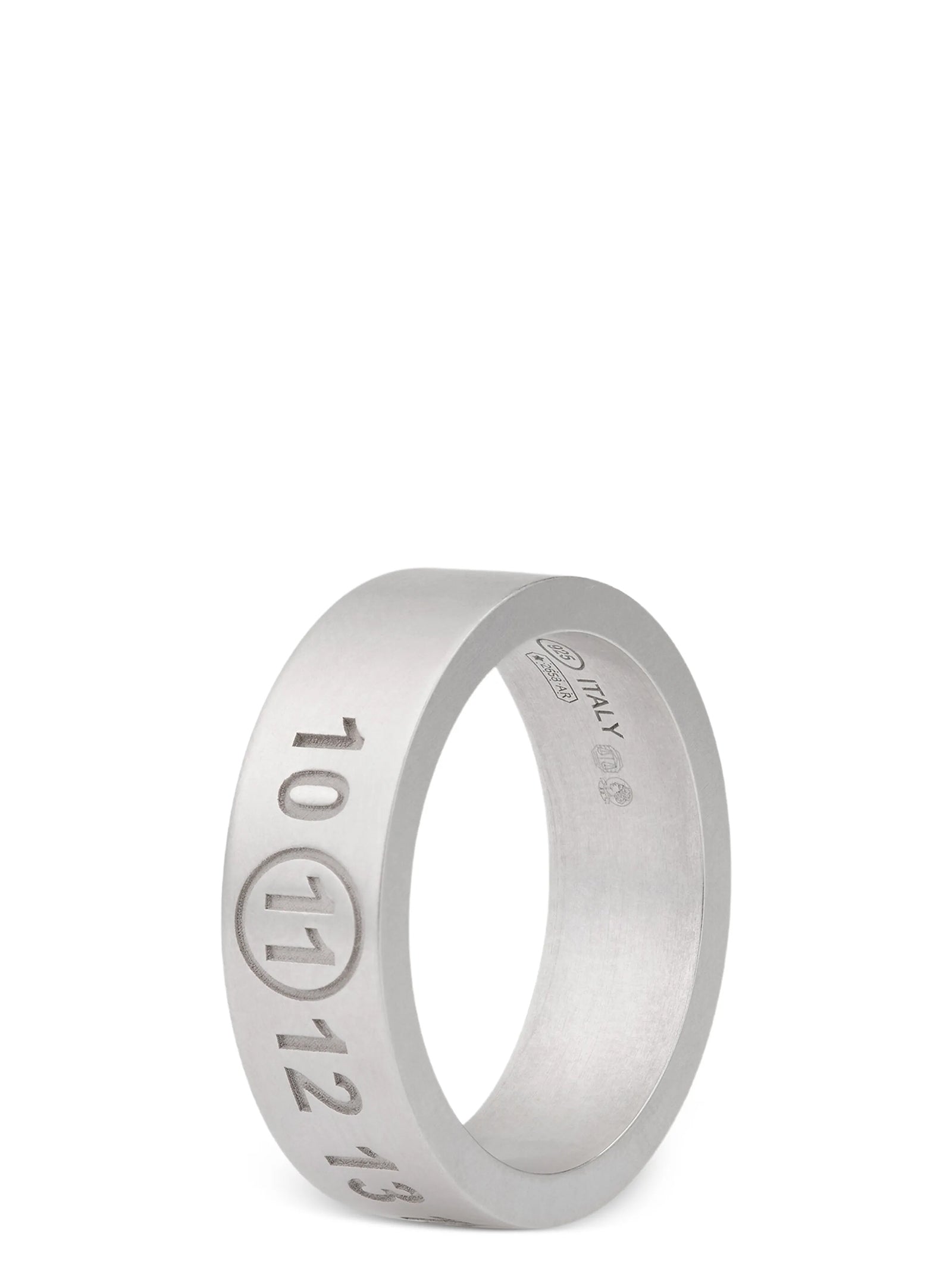 Ring by Maison Margiela for men in stretch cotton silver features a timeless design, elegantly showcasing the refined craftsmanship of the timeless Men's Silver Ring for a truly timeless aesthetic.