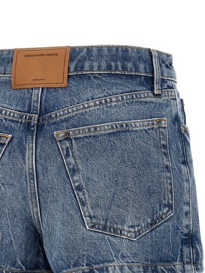 Alexander Wang Blue Cotton Bermuda Shorts