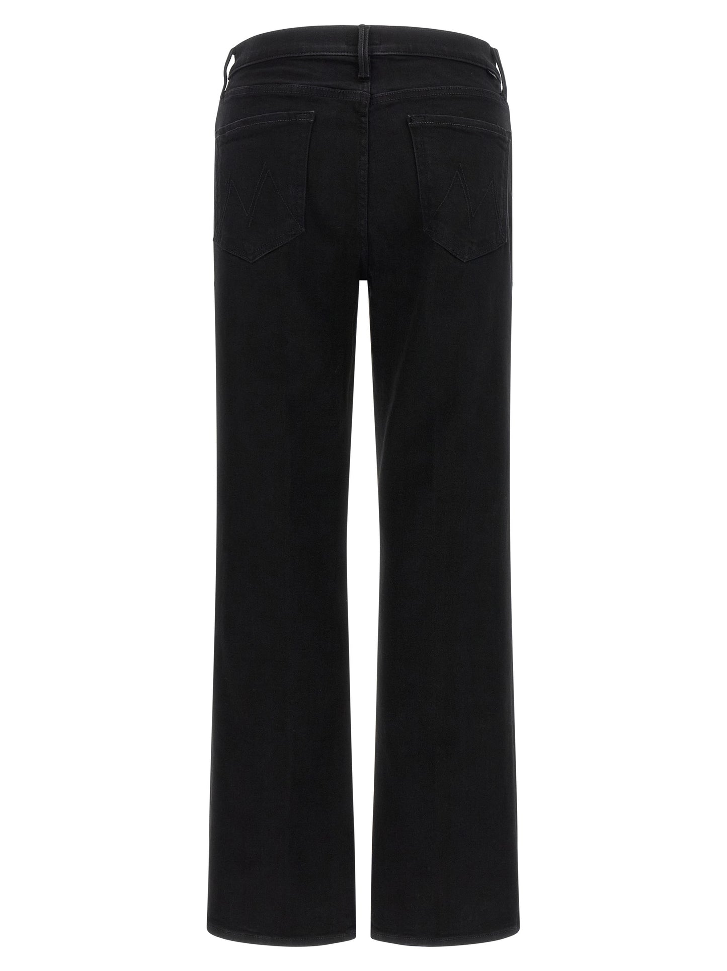 Mother Denim Black Cotton Flared Jeans