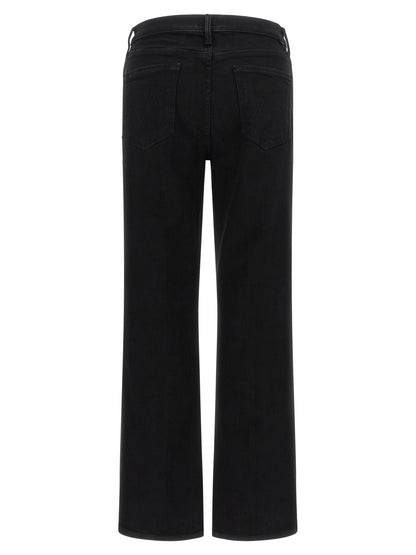 Mother Denim Black Cotton Flared Jeans