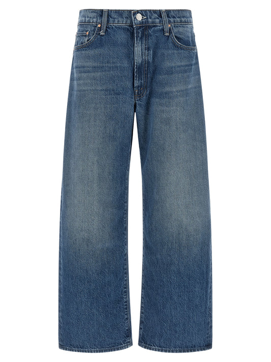 Jeans by Mother Denim for women in denim cotton blue features an sartorial relaxed-fit & oversized and long with a cut for a sartorial finish.
