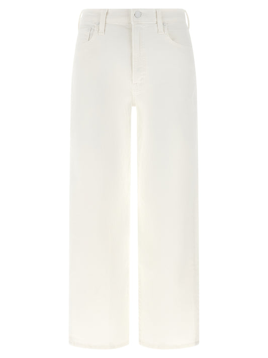 Jeans by Mother Denim for women in stretch denim cotton white features an sartorial straight-leg & wide and long with a high rise cut for a sartorial finish.