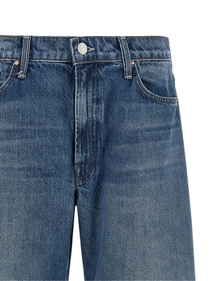 Mother Denim Blue Cotton Relaxed Fit Jeans