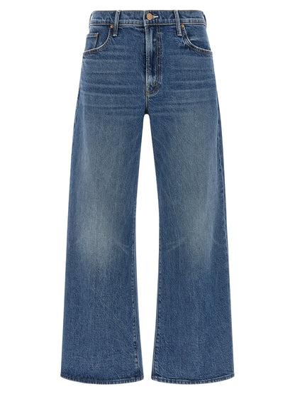Jeans by Mother Denim for women in stretch cotton denim blue & copper features an sophisticated mid rise and wide & cropped with a precise cropped, creating a sophisticated and sophisticated silhouette.