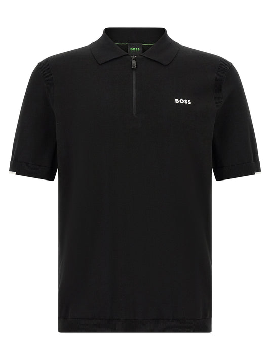Polo Shirt by Hugo Boss for men in cotton black & white presents a sleek silhouette, featuring a refined and for a sleek finish.