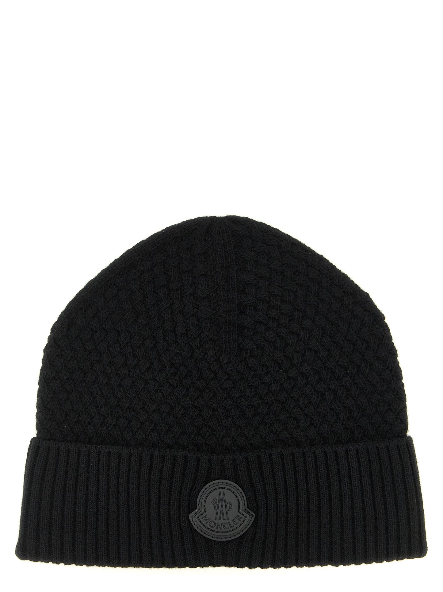 Moncler Black Leather Beanie