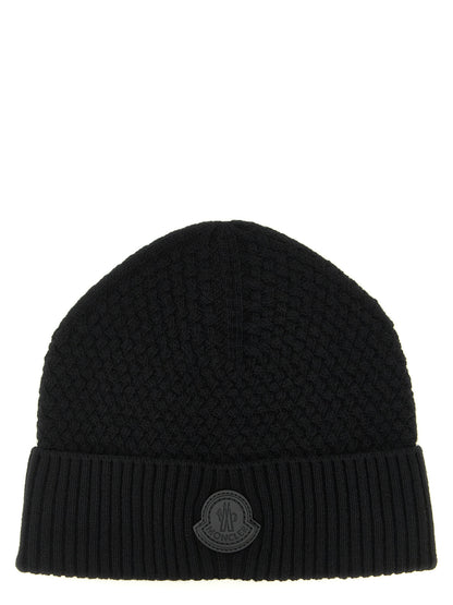 Moncler Black Leather Beanie