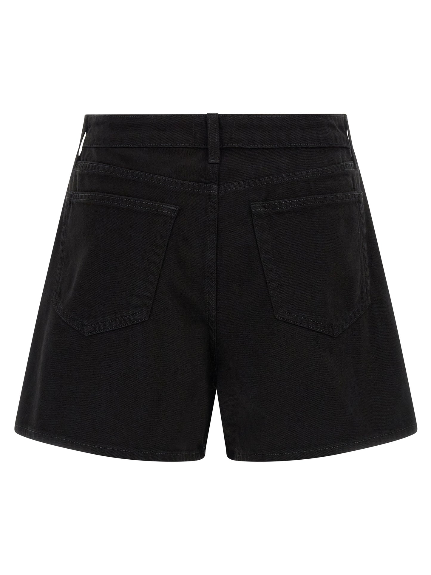 L'Agence Black Cotton Bermuda Shorts