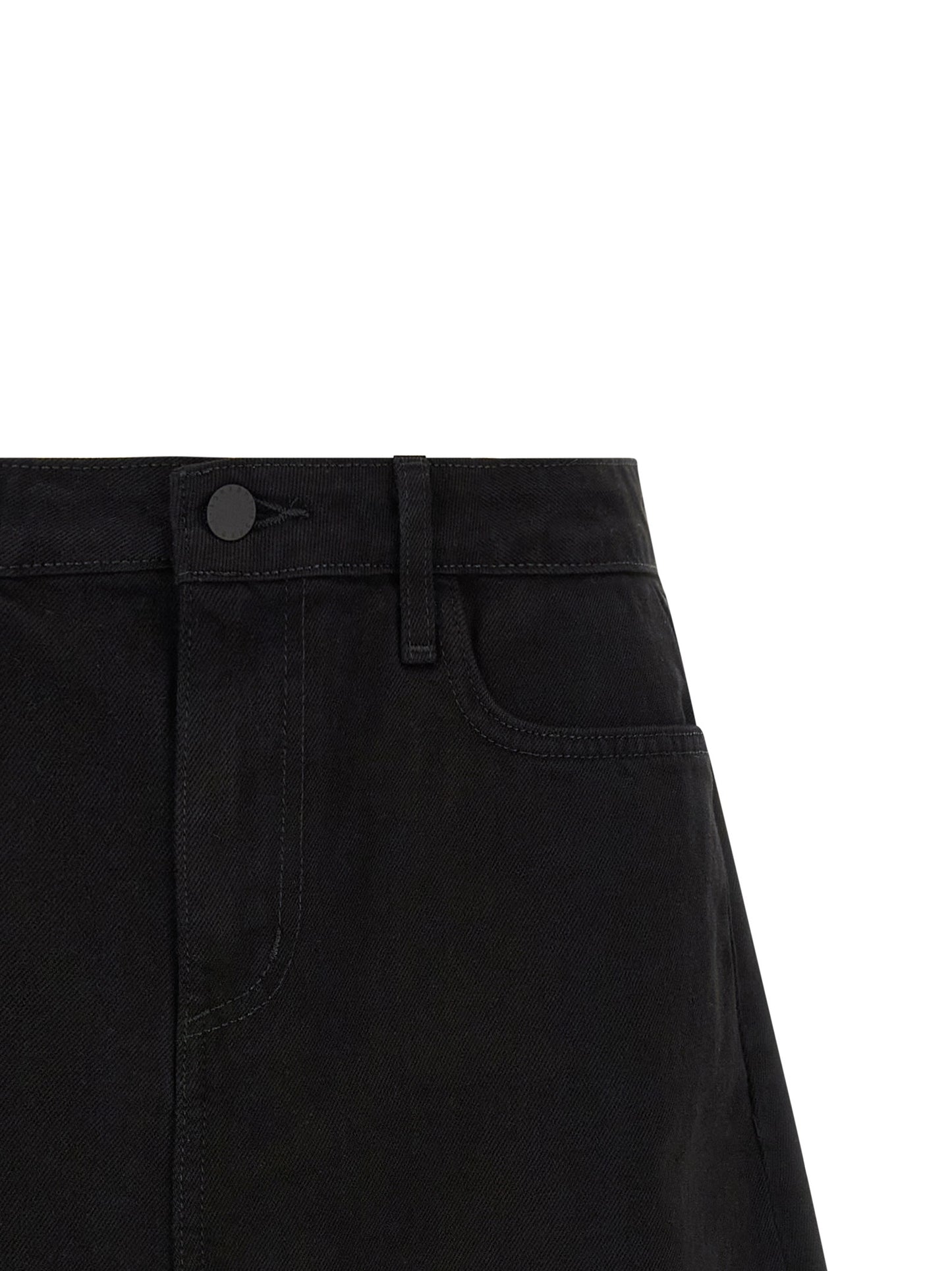 L'Agence Black Cotton Bermuda Shorts