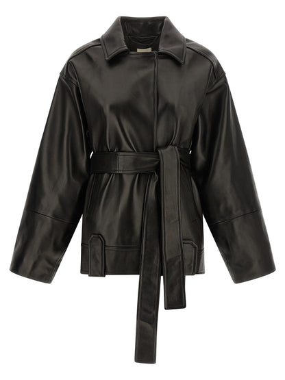 Khaite Black Lamb Leather Leather Jacket
