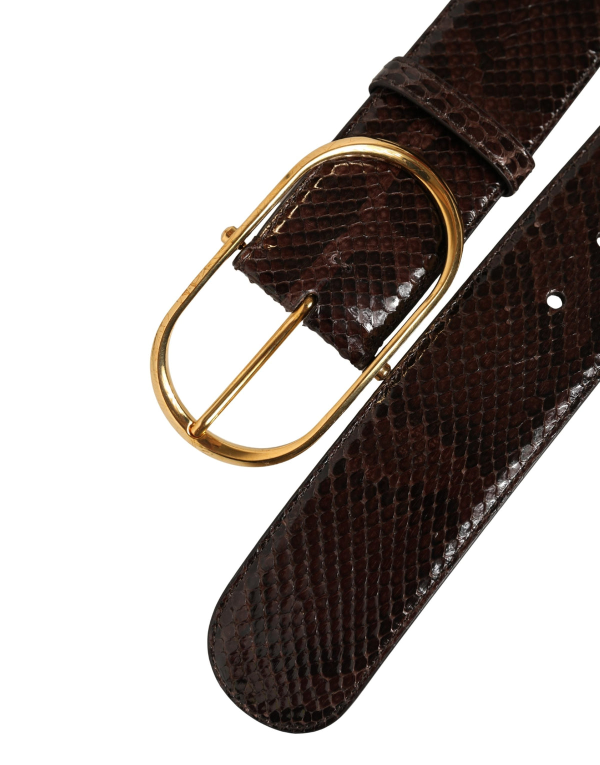 Dolce & Gabbana Python Leather Belt - Brown Gold