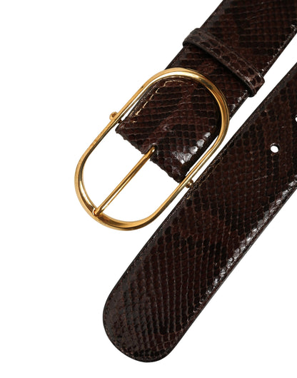 Dolce & Gabbana Python Leather Belt - Brown Gold
