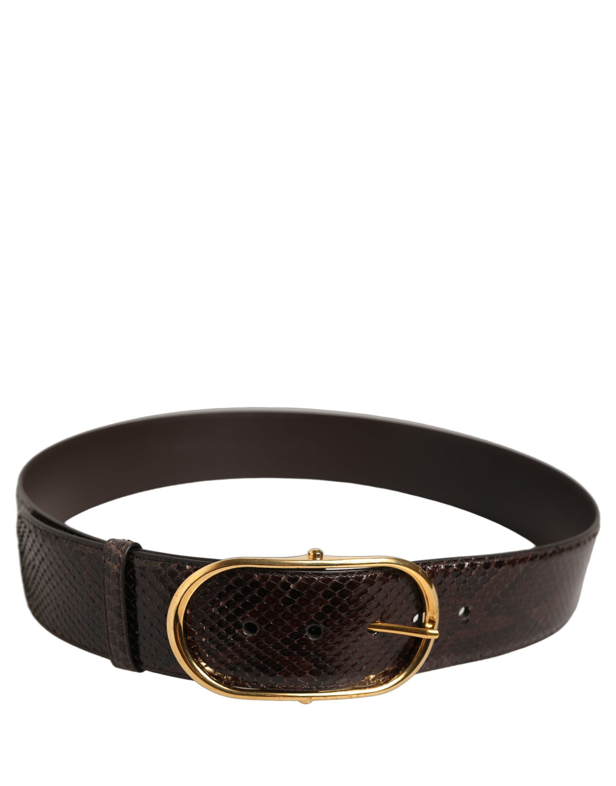 Dolce & Gabbana Python Leather Belt - Brown Gold
