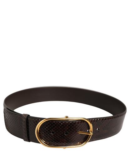 Dolce & Gabbana Python Leather Belt - Brown Gold
