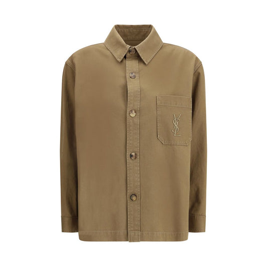 Trucker Jacket by Saint Laurent for women in linen & denim cotton bicolour & signature features an contemporary silhouette, showcasing a sophisticated and contemporary lightweight & pockets for a truly refined look.