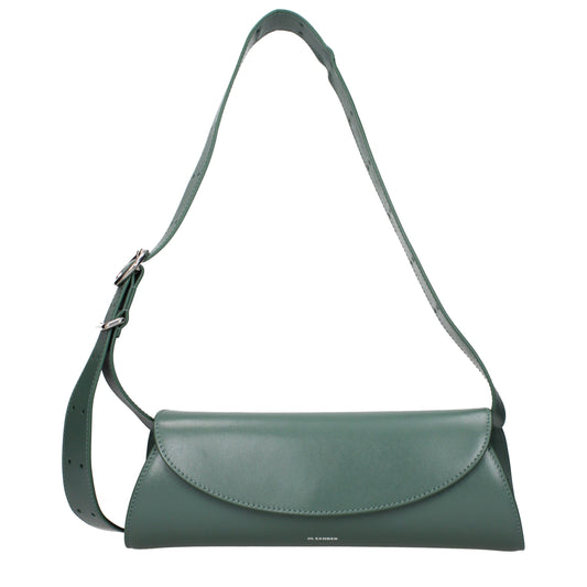 Crossbody Handbag by Jil Sander for women in leather green showcases a versatile sophistication silhouette, featuring a secure , versatile sophistication , and versatile crossbody-strap & adjustable-strap for a versatile sophistication finish.