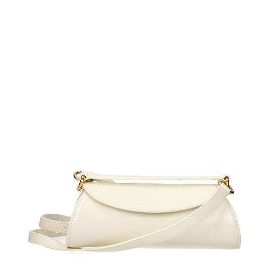 Handbag by Jil Sander for women in leather beige features a refined silhouette, showcasing a secure , organized , and versatile adjustable-strap for a refined finish.