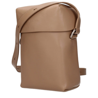 Crossbody Handbag by Jil Sander for women in leather brown features a versatile chic silhouette, meticulously detailed with a secure , ample , and versatile crossbody-strap & adjustable-strap.