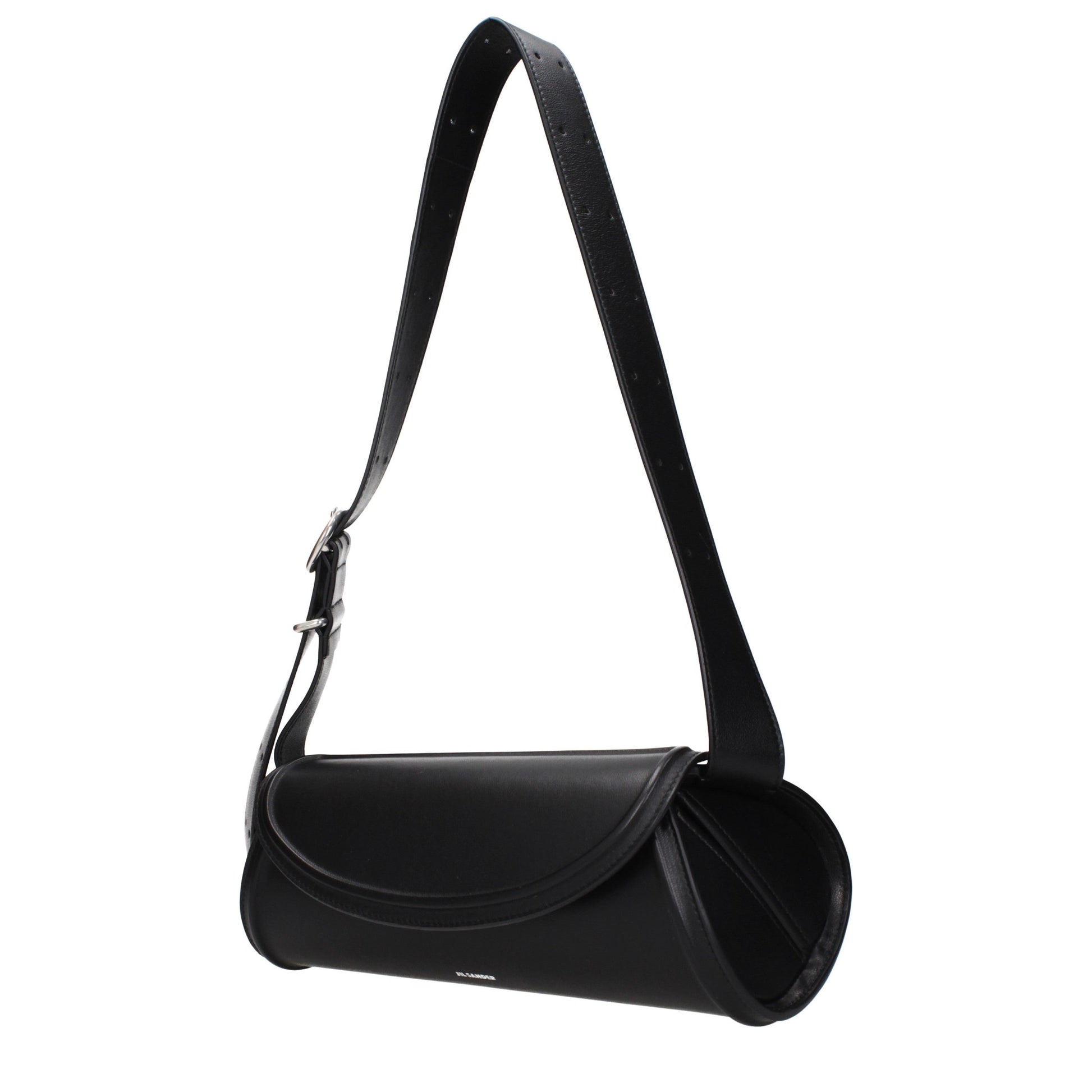 Crossbody Handbag by Jil Sander for women in leather black features an multi-faceted design with a secure , ample , and versatile crossbody-strap & adjustable-strap for a multi-faceted finish.