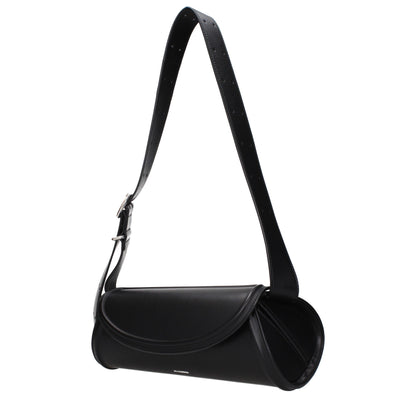 Crossbody Handbag by Jil Sander for women in leather black features an multi-faceted design with a secure , ample , and versatile crossbody-strap & adjustable-strap for a multi-faceted finish.