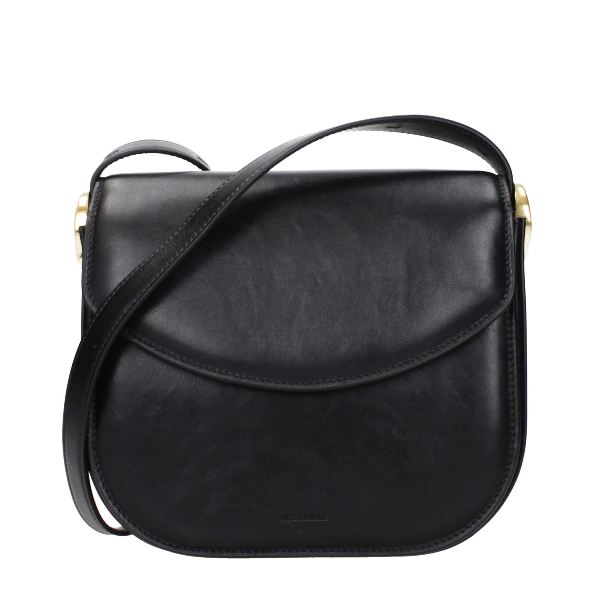 Crossbody Handbag by Jil Sander for women in leather black features a versatile chic silhouette, meticulously detailed with a secure , ample , and versatile crossbody-strap & adjustable-strap.