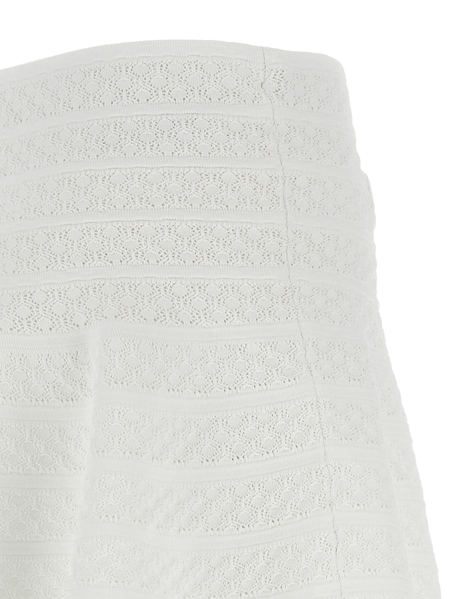 Self-Portrait White Viscose Long Skirt