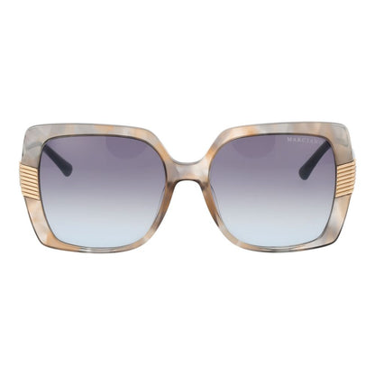 Sunglasses by Marciano by Guess for women in plastic and brown presents a sumptuous silhouette, featuring brown coloured frame and full-rim square frame design with gradient category-2-medium-tint lens for a sumptuous look.