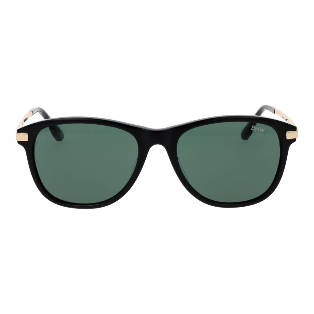 Sunglasses by BMW for men in acetate and black presents a sumptuous silhouette, featuring black coloured frame and aviator full-rim frame design with non-polarized category-3-dark-tint lens for a sumptuous look.