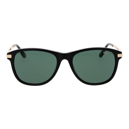 Sunglasses by BMW for men in acetate and black presents a sumptuous silhouette, featuring black coloured frame and aviator full-rim frame design with non-polarized category-3-dark-tint lens for a sumptuous look.